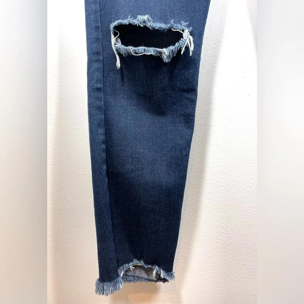 FREE PEOPLE Jeans Women’s Size 29 High-Rise Frayed Hem Busted Knee Skinny‎